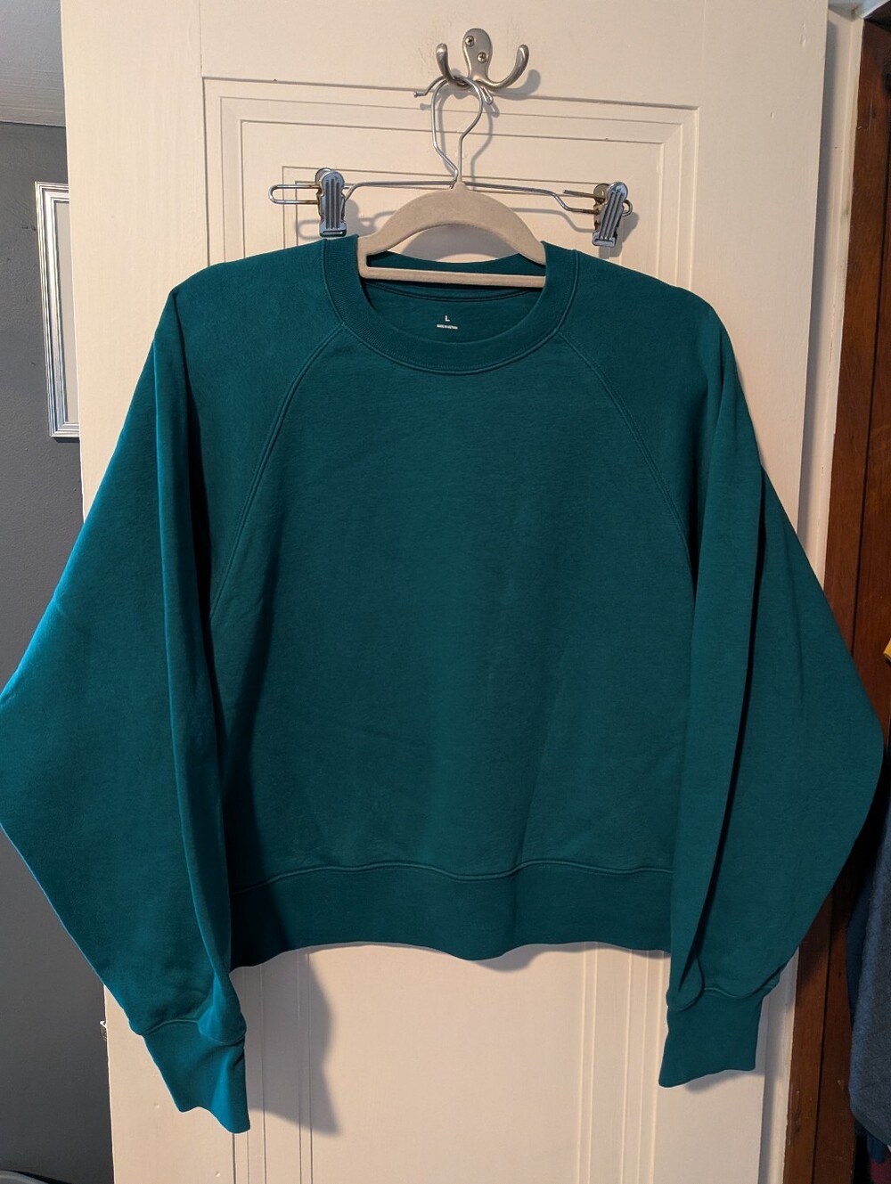Muji Teal Cropped Crewneck Size Large